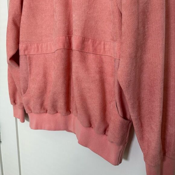 Vintage Adidas Ventex Sweatshirt Unisex Sz L ? Pink Velour Pullover Trefoil Logo - Picture 3 of 13